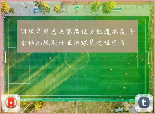 羽联年终总决赛席位分配遭炮轰 李宗伟批规则让亚洲球员吃哑巴亏